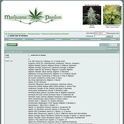 small list of strains