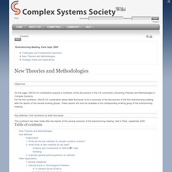Complex Systems Society : Strategic Areas and Applications