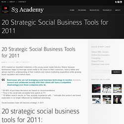 20 Strategic Social Business Tools for 2011