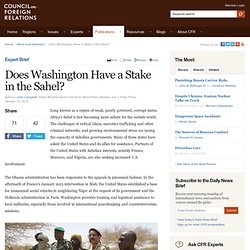 Expert Brief: John Campbell and J. Peter Pham on the United States' Strategic Interests in the Sahel