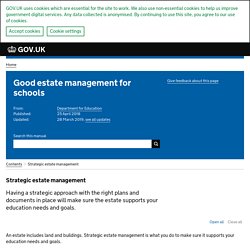 Strategic estate management - Good estate management for schools - Guidance