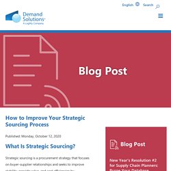 How to Improve Your Strategic Sourcing Process