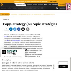 Copy-strategy (ou copie stratégie) - Définition du glossaire