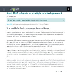 Document 18 : Sport 2000 présente sa stratégie de développement