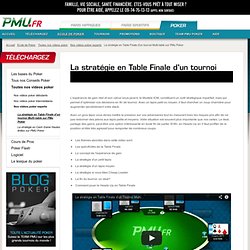 La stratégie en Table Finale d'un tournoi Multi-table sur PMu Poker