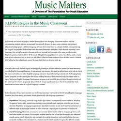 ELD Strategies in the Music Classroom
