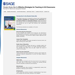 Student Study Site for Effective Strategies for Teaching in K-8 Classrooms
