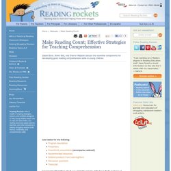 Make Reading Count: Effective Strategies for Teaching Comprehension Webcast Video