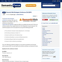 Semantic Web Strategies Conference (Fall 2007)
