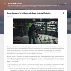 Secret Strategies To Get Success In Corporate Video Marketing
