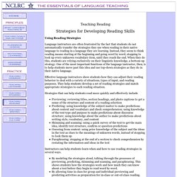 Strategies for Developing Reading Skills