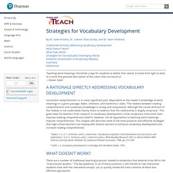 Pearson Prentice Hall: eTeach: Strategies for Vocabulary Development