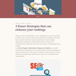 3 Power Strategies that can enhance your rankings – syspreewebdevelopment