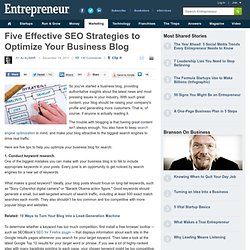 Optimize Your Business Blog