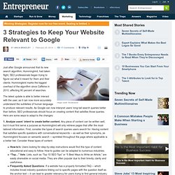 3 Strategies to Keep Your Website Relevant to Google