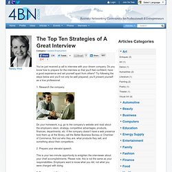 The Top Ten Strategies of A Great Interview