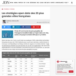 Les stratégies open data des 20 plus grandes villes françaises