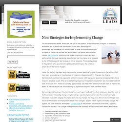 Nine Strategies for Implementing Change « How Gov Leads
