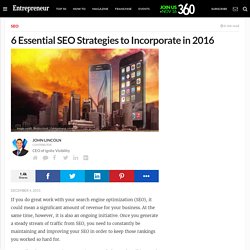 6 Essential SEO Strategies to Incorporate in 2016