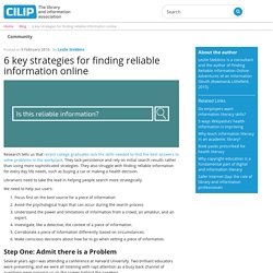 6 key strategies for finding reliable information online