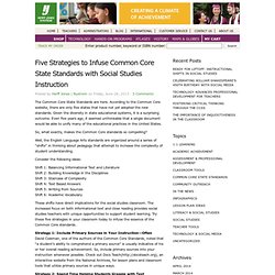 Five Strategies to Infuse Common Core State Standards with Social Studies Instruction