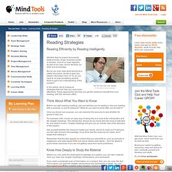 Active Reading Strategies, Mind Tools Reading Techniques
