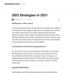 SEO Strategies in 2021. Making more video content