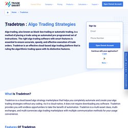 TradeTron: Algo Trading strategies Marketplace