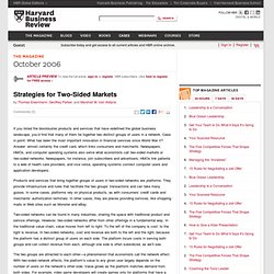 Strategies for Two-Sided Markets