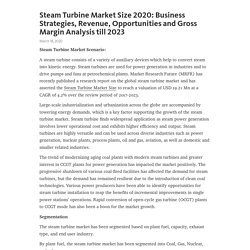 Steam Turbine Market Size 2020: Business Strategies, Revenue, Opportunities and Gross Margin Analysis till 2023
