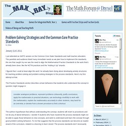 Problem-Solving Strategies and the Common Core Practice Standards