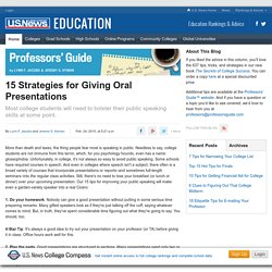 15 Strategies for Giving Oral Presentations