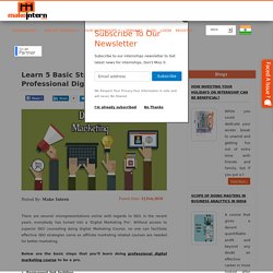 Learn 5 Basic Strategies Of Professional Digital Marketing