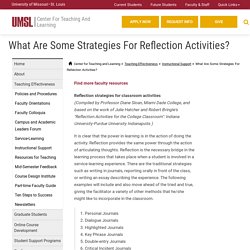 What Are Some Strategies For Reflection Activities?