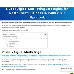 5 Best Digital Marketing Strategies For Restaurant Business [Updated 2020]