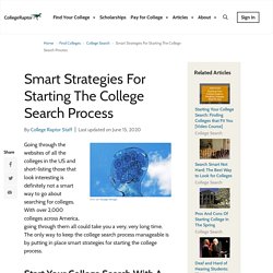 Smart Strategies For Starting The College Search Process