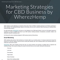 Marketing Strategies for CBD Business by WherezHemp