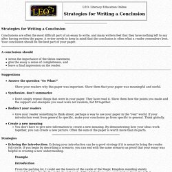 Strategies for Writing a Conclusion
