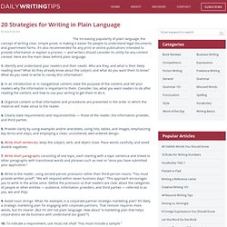 20 Strategies for Writing in Plain Language