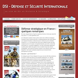 Défense stratégique en France : quelques remarques