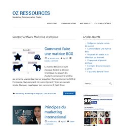 Marketing stratégique Archives - OZ RESSOURCES