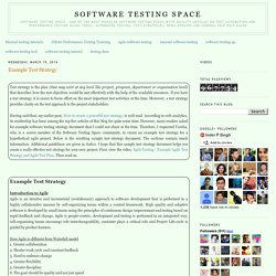 Example Test Strategy - Software Testing Articles/ Help Guide on Tools Test Automation, Strategies, Updates