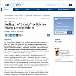 Fueling the "Balance": A Defense Energy Strategy Primer
