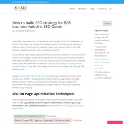 How to build SEO strategy for B2B business website: SEO Guide