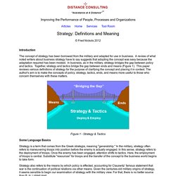 Strategy: Definitions and Meaning