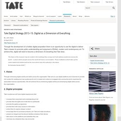 Tate Digital Strategy 2013–15: Digital as a Dimension of Everything