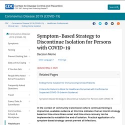 03.05 CDC Symptom-Based Strategy to Discontinue Isolation for Persons with COVID-19