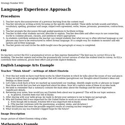 W02 Writing Strategy Language Experience Approach