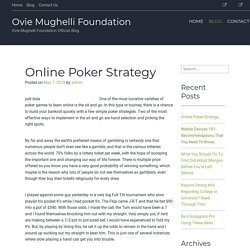 Online Poker Strategy - Ovie Mughelli Foundation