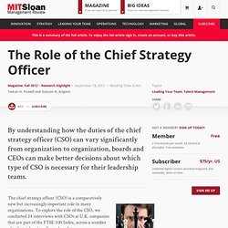 The Role of the Chief Strategy Officer